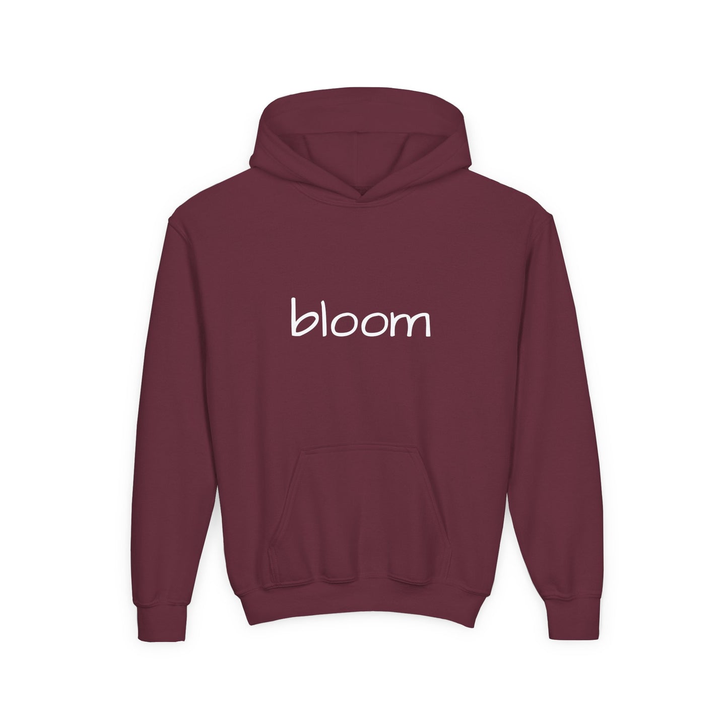 Bloom Youth Hoodie Sweatshirt White Text - Be Yourself and Bloom!