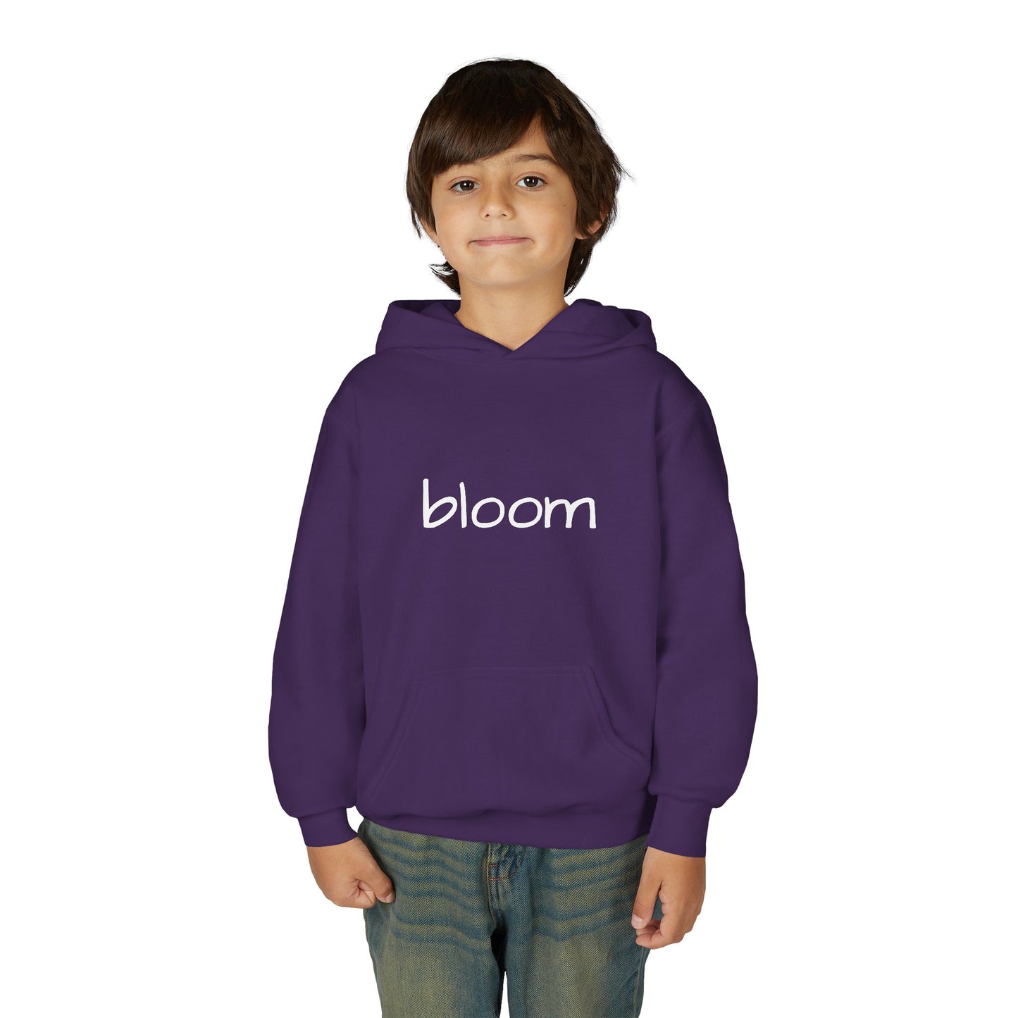 Bloom Youth Hoodie Sweatshirt White Text - Be Yourself and Bloom!