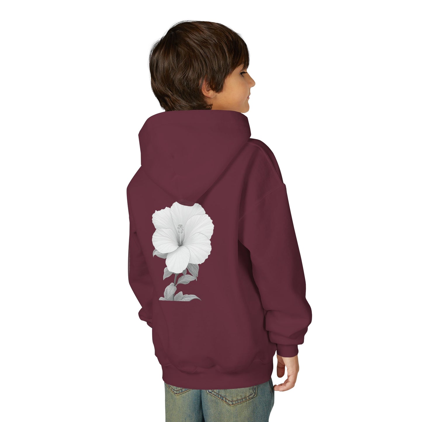 Bloom Youth Hoodie Sweatshirt White Text - Be Yourself and Bloom!