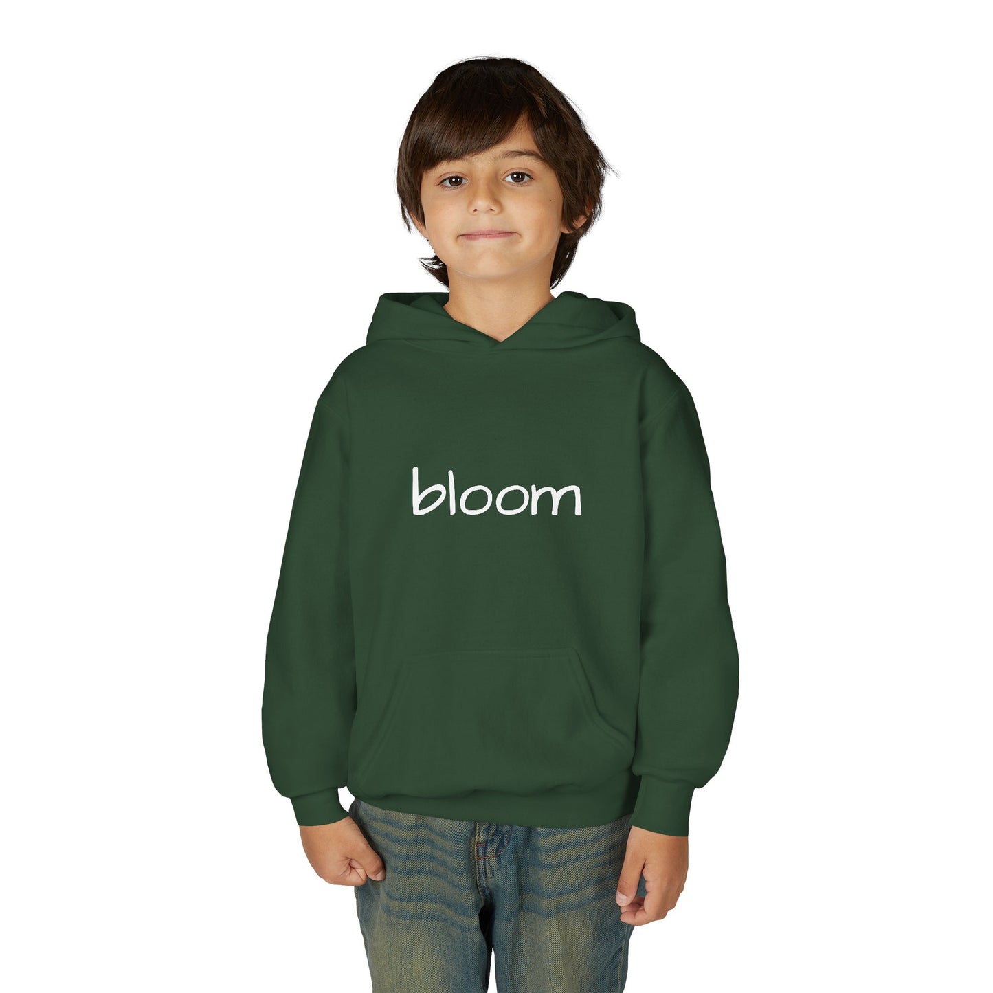 Bloom Youth Hoodie Sweatshirt White Text - Be Yourself and Bloom!