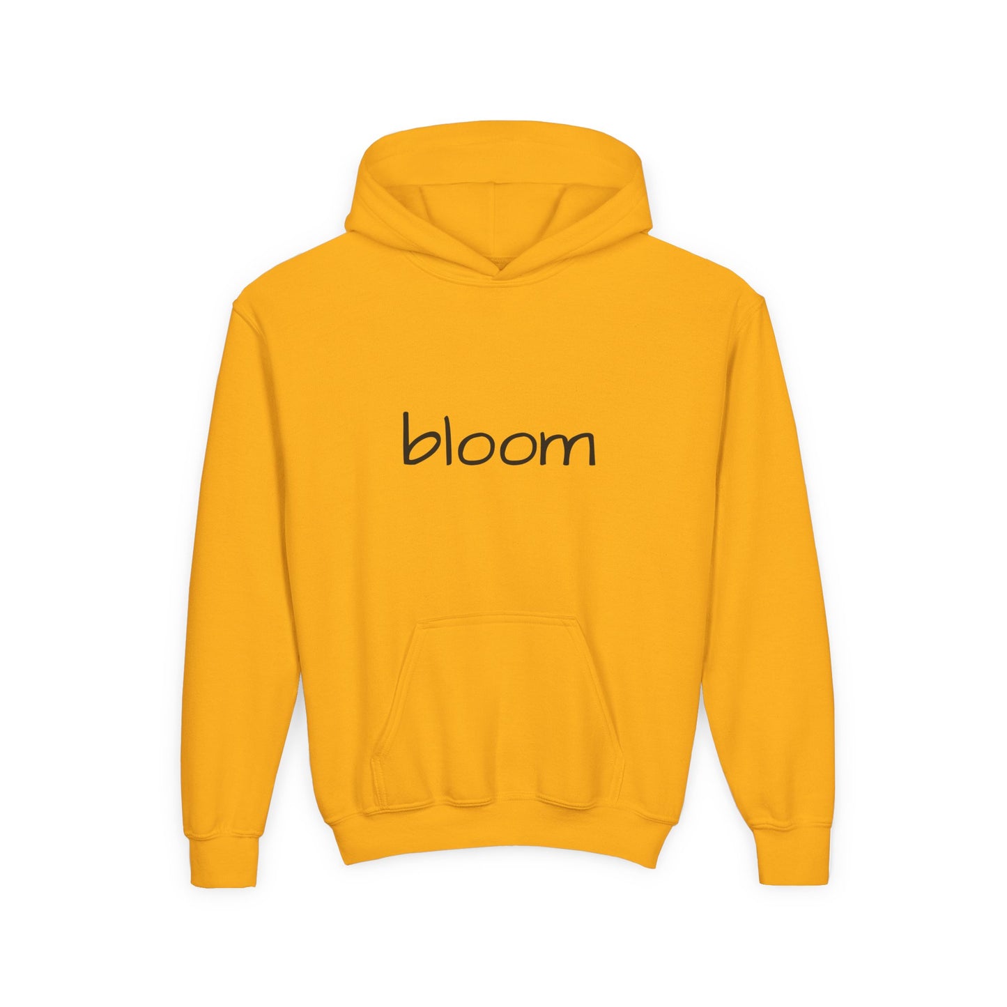 Bloom Youth Hoodie Sweatshirt Black Text - Be Yourself and Bloom!