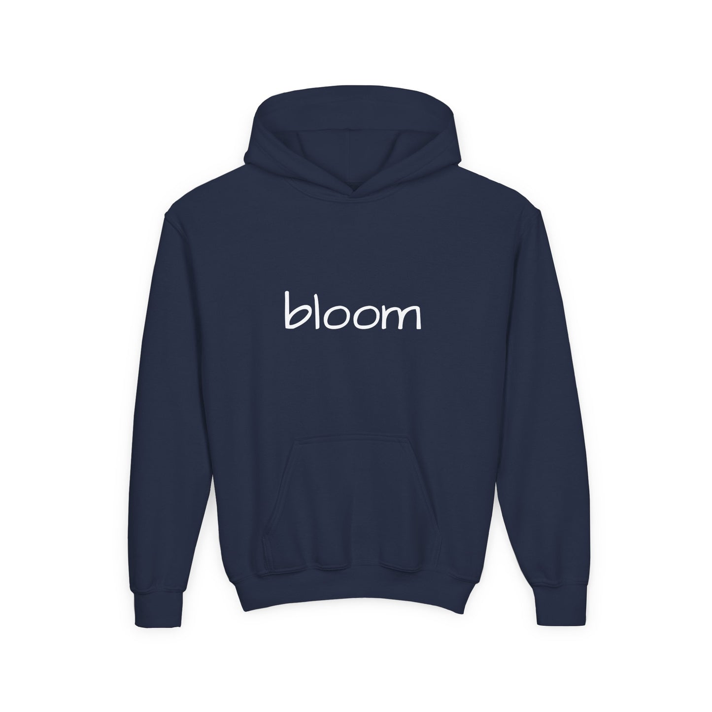 Bloom Youth Hoodie Sweatshirt White Text - Be Yourself and Bloom!