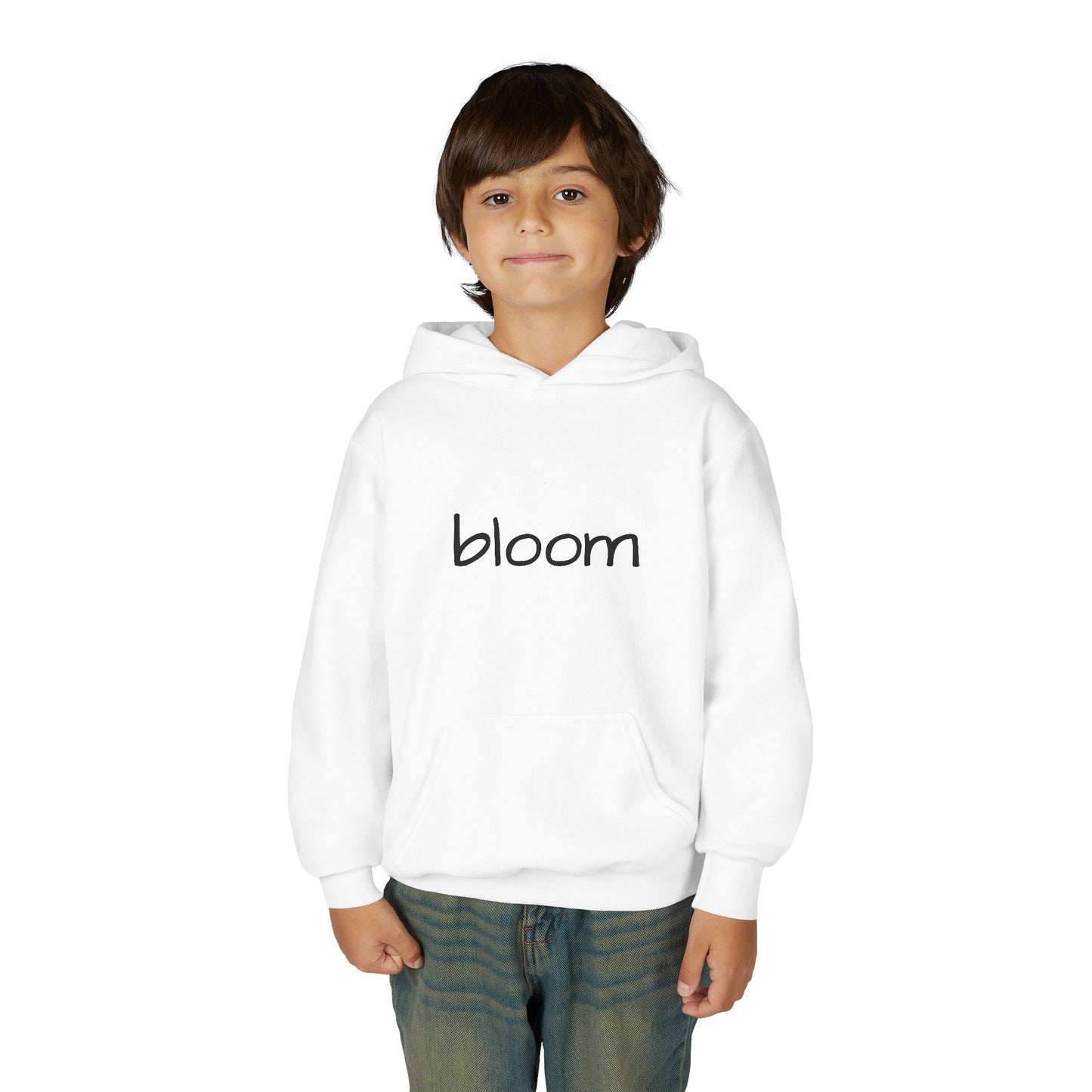 Bloom Youth Hoodie Sweatshirt Black Text - Be Yourself and Bloom!