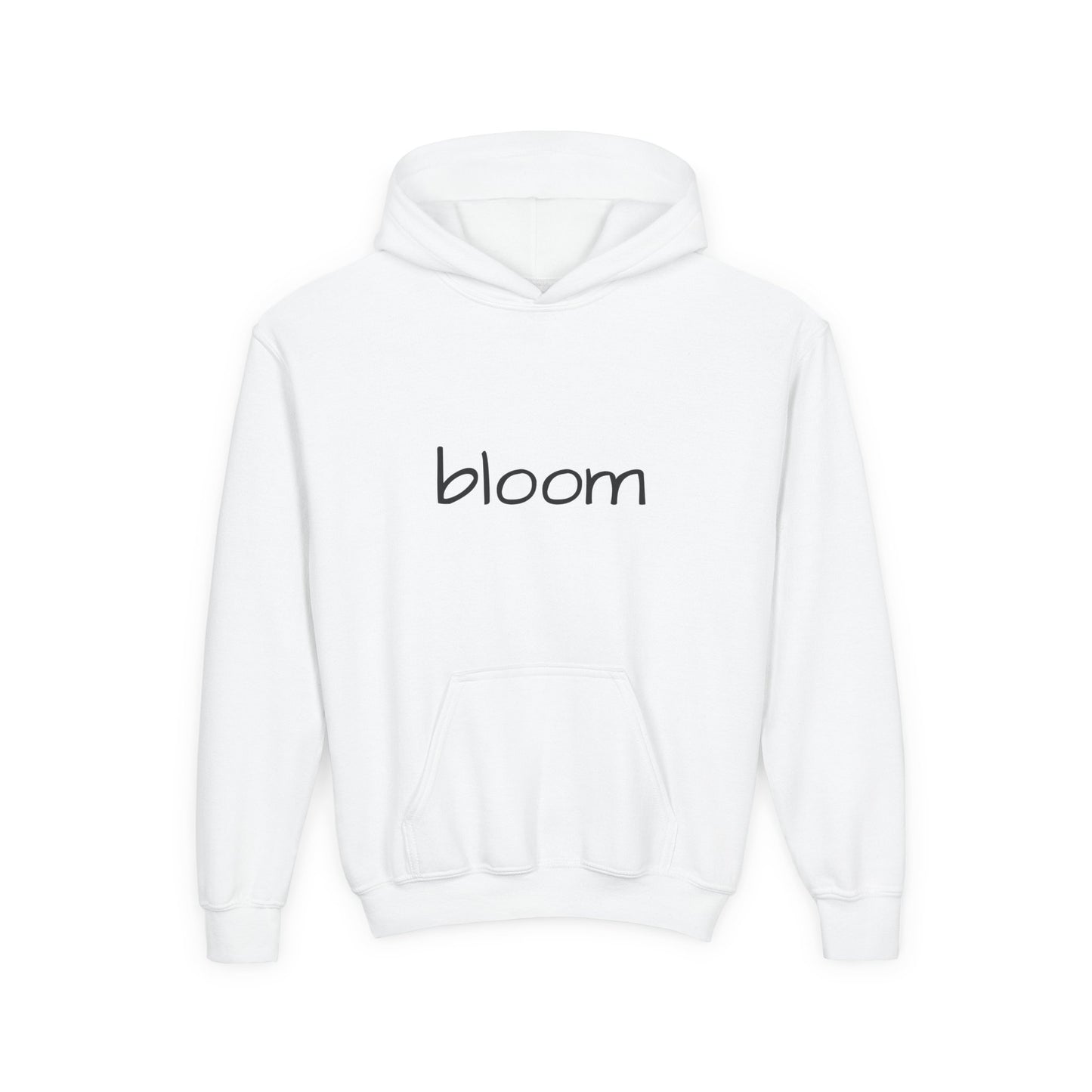 Bloom Youth Hoodie Sweatshirt Black Text - Be Yourself and Bloom!