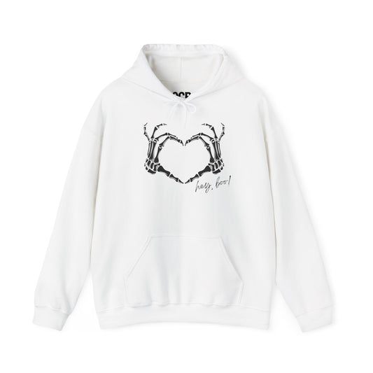 Hey, Boo! Skelly Heart Hands Hoodie