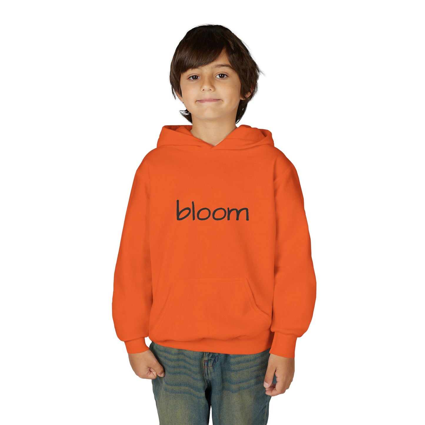 Bloom Youth Hoodie Sweatshirt Black Text - Be Yourself and Bloom!