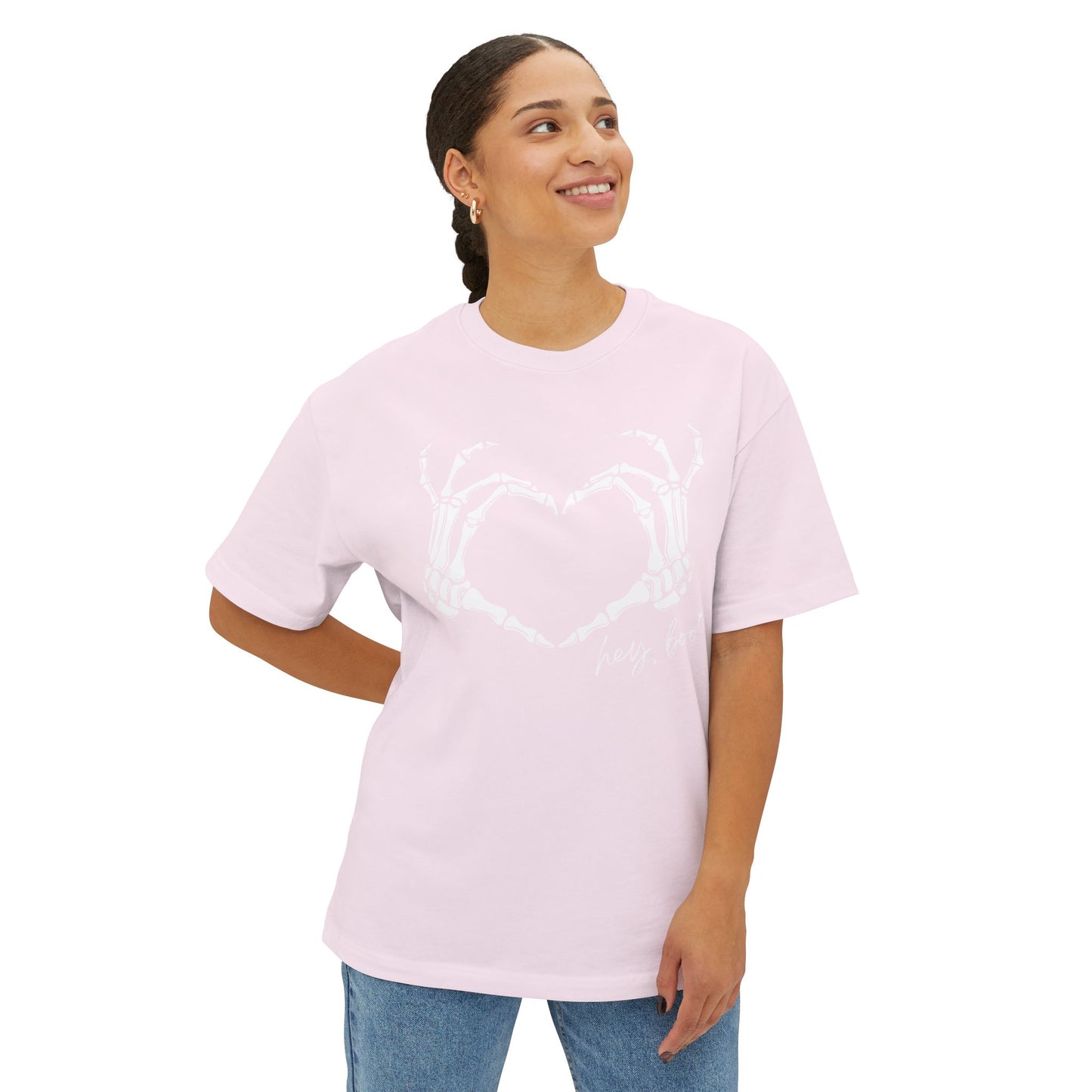 "Hey Boo!" Skelly Hands Halloween Tee