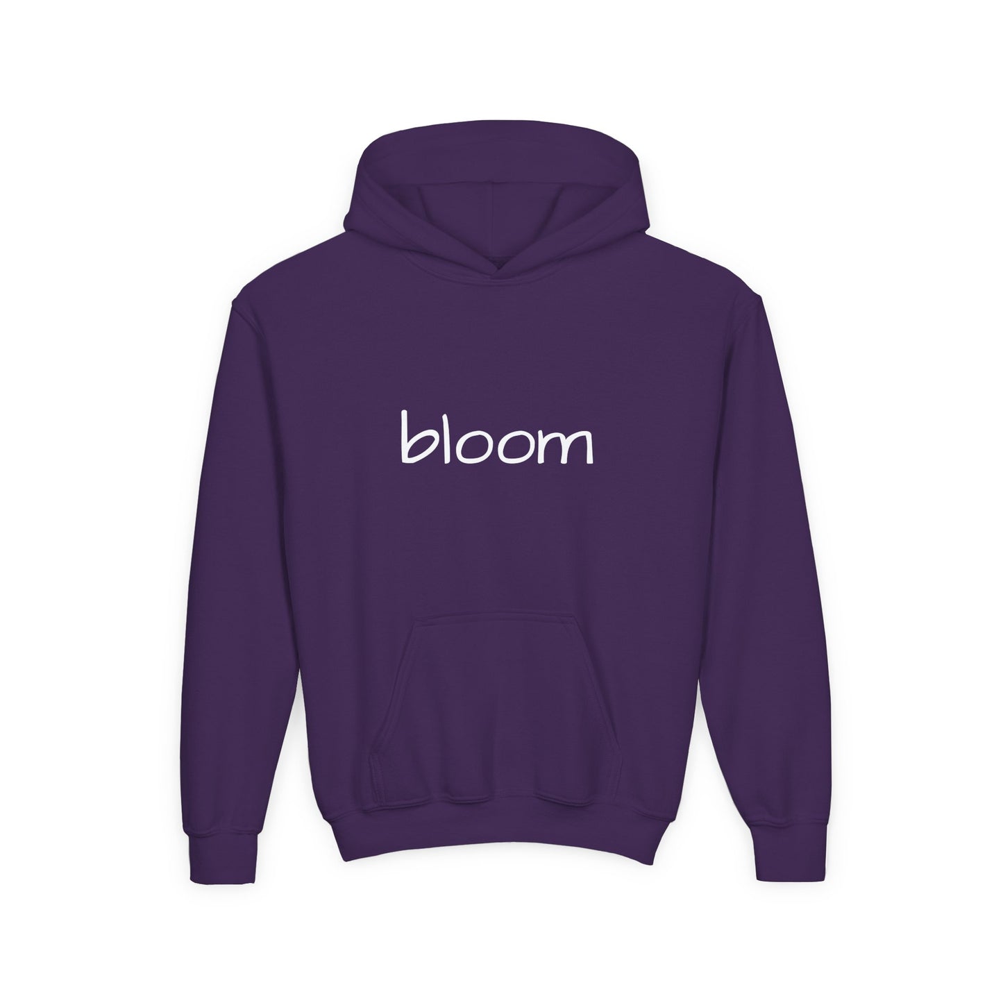Bloom Youth Hoodie Sweatshirt White Text - Be Yourself and Bloom!
