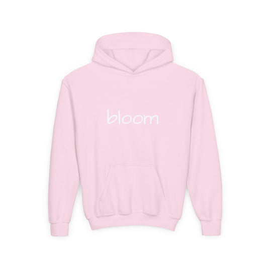 Bloom Youth Hoodie Sweatshirt White Text - Be Yourself and Bloom!