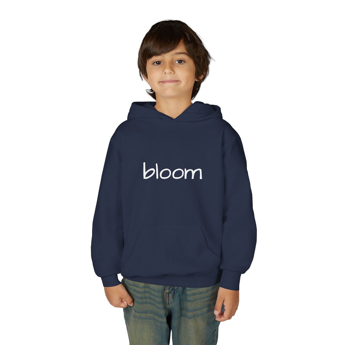 Bloom Youth Hoodie Sweatshirt White Text - Be Yourself and Bloom!