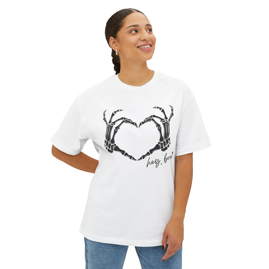 "Hey Boo!" Skelly Hands Halloween Tee