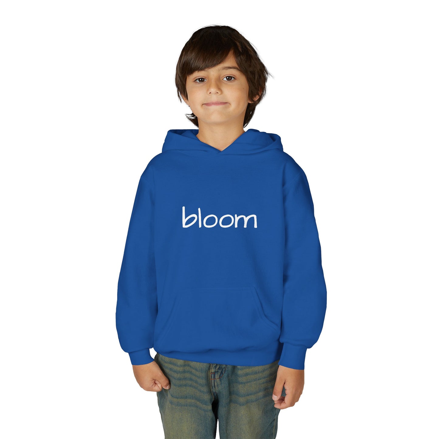 Bloom Youth Hoodie Sweatshirt White Text - Be Yourself and Bloom!