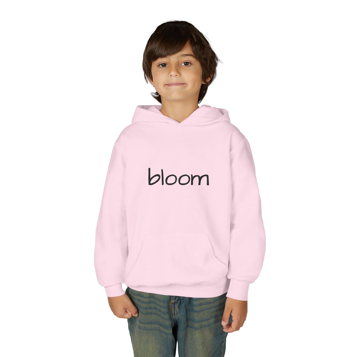 Bloom Youth Hoodie Sweatshirt Black Text - Be Yourself and Bloom!