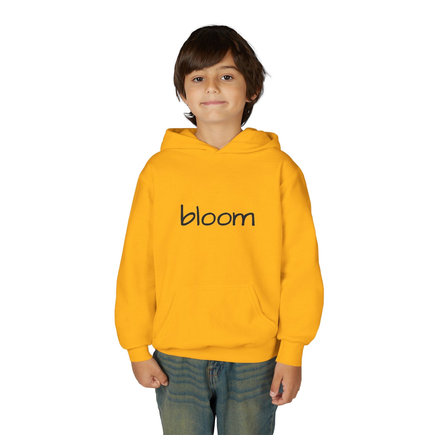 Bloom Youth Hoodie Sweatshirt Black Text - Be Yourself and Bloom!