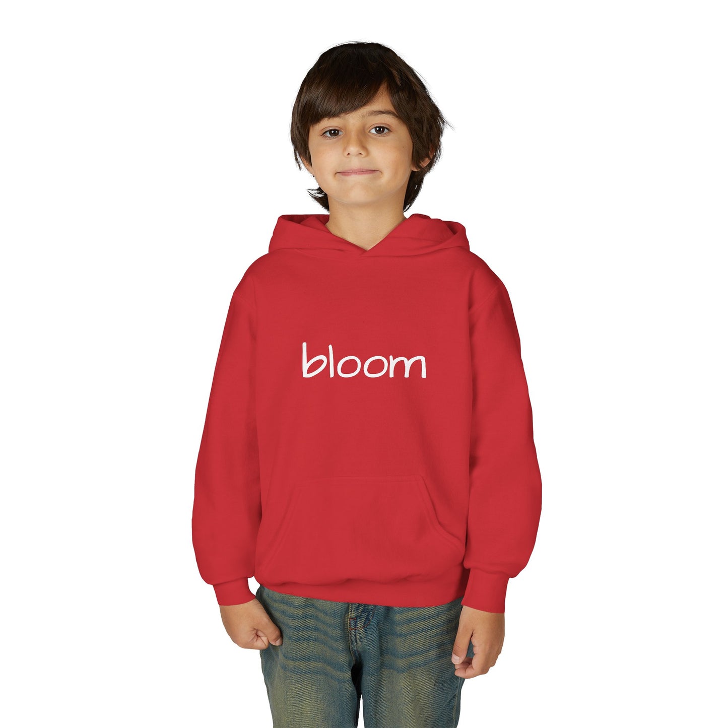 Bloom Youth Hoodie Sweatshirt White Text - Be Yourself and Bloom!