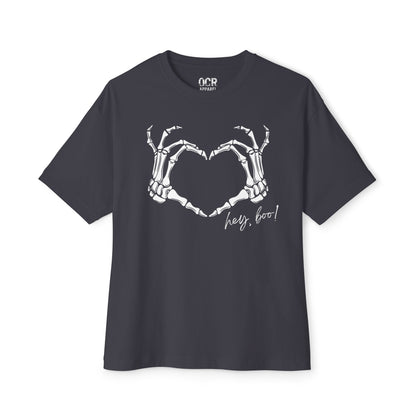 "Hey Boo!" Skelly Hands Halloween Tee