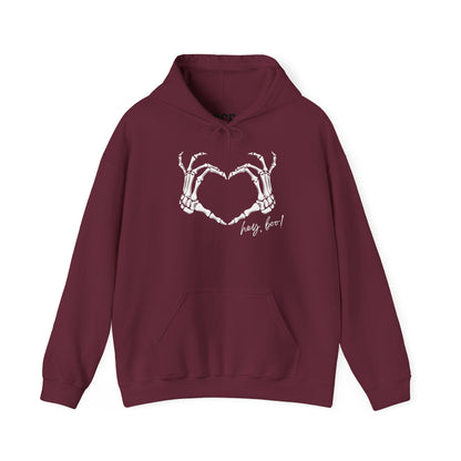 Hey, Boo! Skelly Heart Hands Hoodie